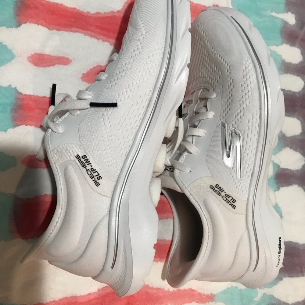 Skechers White Slip-On Women's Sneakers